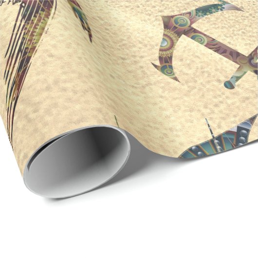 Küstenmuster auf Sand Geschenkpapier (Rolleneckpunkt)