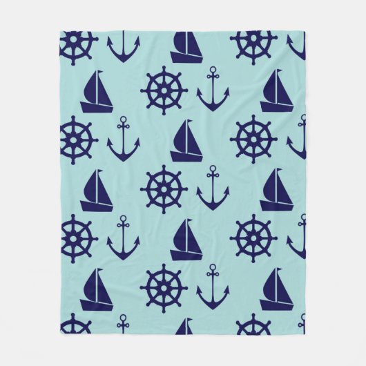 Küstenmuster Fleecedecke (Vorderseite)