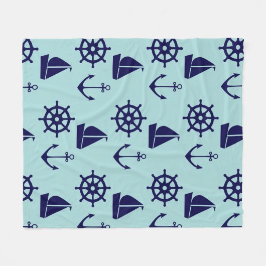 Küstenmuster Fleecedecke (Vorderseite (Horizontal))