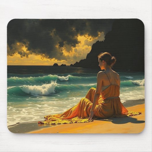Küstennacht Strandreflexion Mousepad (Vorne)