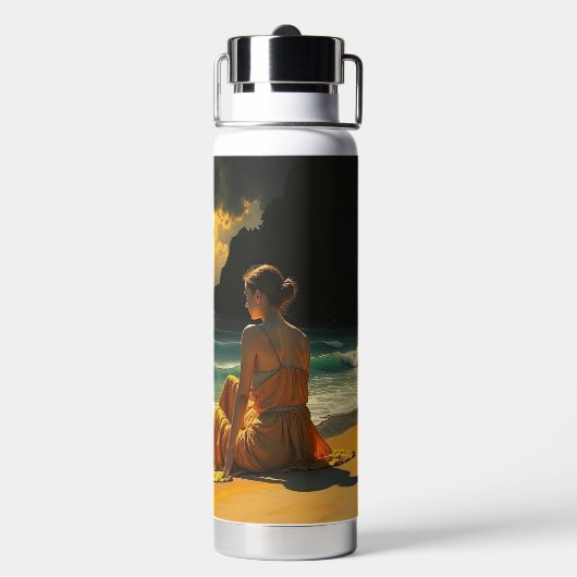Küstennacht Strandreflexion   Trinkflasche (Hinten)