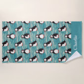 Küstennachwuchs Pinguin Kinder Strandtuch (Vorderseite)