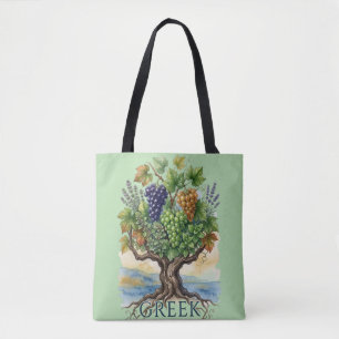 Küstennahe griechische Weinberge – Authentizität v Tasche