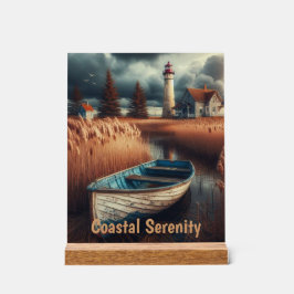 Küstennähe: Leuchtturm und Rowboat Acrylschild