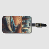 Küstennähe: Leuchtturm und Rowboat Gepäckanhänger (Vorderseite (Horizontal))