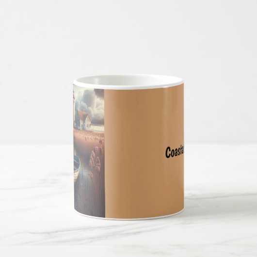 Küstennähe: Leuchtturm und Rowboat Kaffeetasse (Mittel)