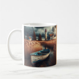 Küstennähe: Leuchtturm und Rowboat Kaffeetasse