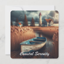 Küstennähe: Leuchtturm und Rowboat