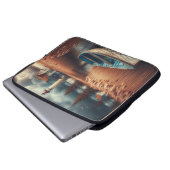 Küstennähe: Leuchtturm und Rowboat Laptopschutzhülle (Vorne Knopf)