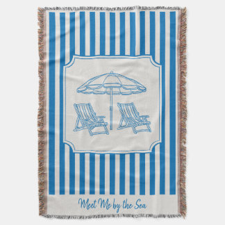 Küstennahes Strandfeeling Blaue Streifen Decke
