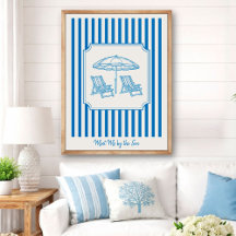 Küstennahes Strandflair Blaue Streifen