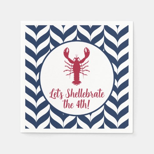 Küstennationalfeiertag 4. Juli Shellebrate Serviette (Vorderseite)