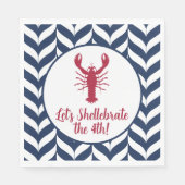 Küstennationalfeiertag 4. Juli Shellebrate Serviette (Vorderseite)