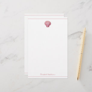 Küstennatur-Rosa-Muschel auf weißem personalisiert Briefpapier