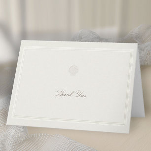 Küstennaturschmuck Nautisch Formal Ecru Hochzeit Dankeskarte