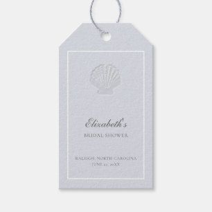 Küstennautische elegante blaue Hochzeitsdusche Geschenkanhänger