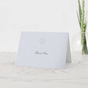 Küstennautische Muschel Blau Formelle Elegante Hoc Dankeskarte
