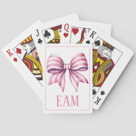 Küstennüchternes rosa und weißes Wasserfarben-Schl Spielkarten