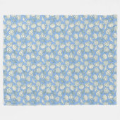 Küstennuschel-Strandhaus Blau Fleecedecke (Vorderseite (Horizontal))