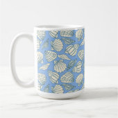 Küstennuschel-Strandhaus Blau Kaffeetasse (Links)
