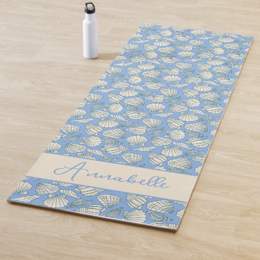 Küstennuschel-Strandhaus Blau Yogamatte (Beispiel)
