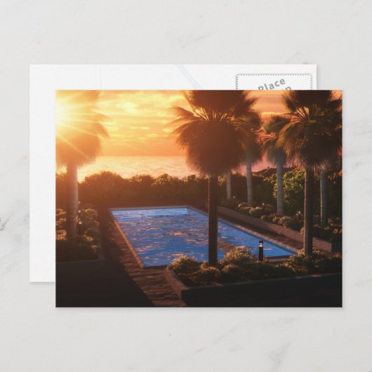 Küstenoase: Abend Postkarte (Vorne/Hinten)