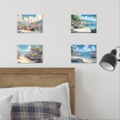 Küstenort mit Fischerbooten Bilderwand Sets (Schlafzimmer)