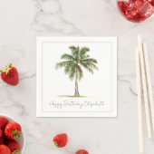 Küstenpalme Personalisierte Party Serviette (Beispiel)
