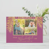 Küstenpalmen Foto Collage Weihnachtskarte Feiertagskarte (Stehend Vorderseite)