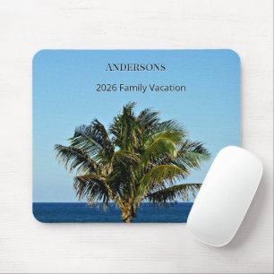 Küstenpalmen-Moment Familienname & Reisejahr Mousepad