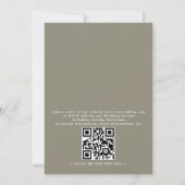 Küstenpalmen Strand Moderne QR-Code-Hochzeit Einladung (Rückseite)