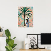 Küstenpalmenbaum-Reise-Wandkunst | Mittelmeer Poster (Heimbüro)