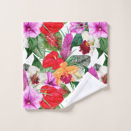 Küstenparadies Blüten Badhandtuch Set (Waschlappen)