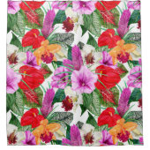 Küstenparadies Blüten Duschvorhang (Vorderseite)