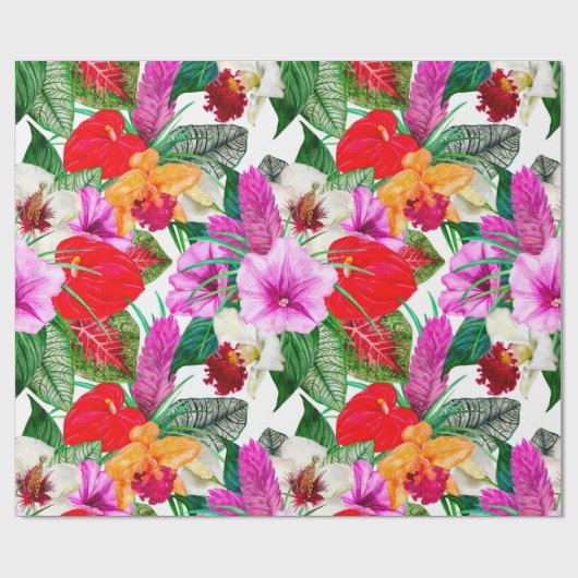 Küstenparadies Blüten Geschenkpapier (Flach)