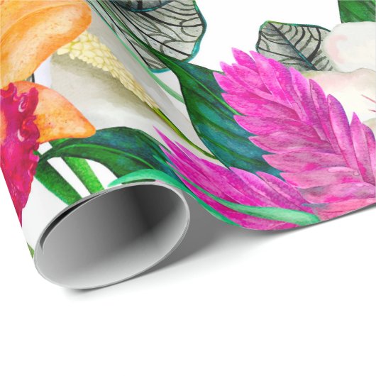 Küstenparadies Blüten Geschenkpapier (Rolleneckpunkt)