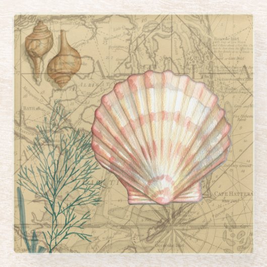 Küstenplan Glasuntersetzer (Vorderseite)