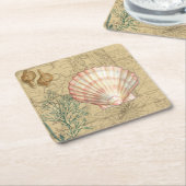 Küstenplan Rechteckiger Pappuntersetzer (angewinkelt)