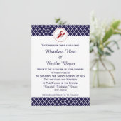 KüstenQuatrefoil Hochzeits-Einladungen Einladung (Stehend Vorderseite)