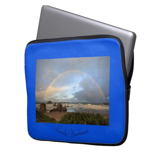 Küstenregenbogen Laptopschutzhülle (Vorderseite Links)