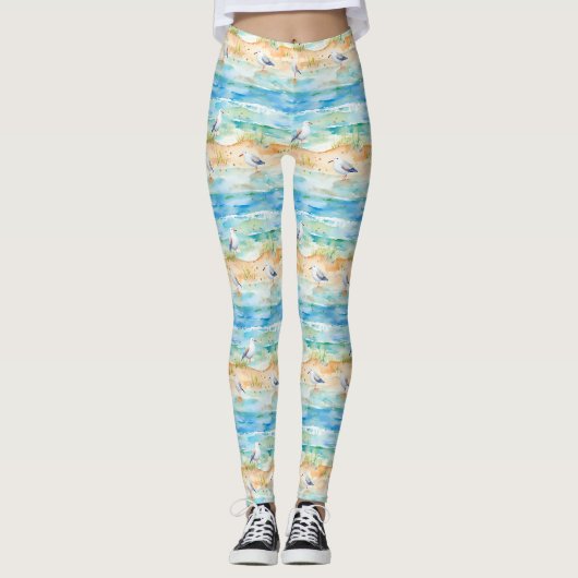 Küstenregenpfeifer-Ufer-Muster (1) Leggings (Vorderseite)