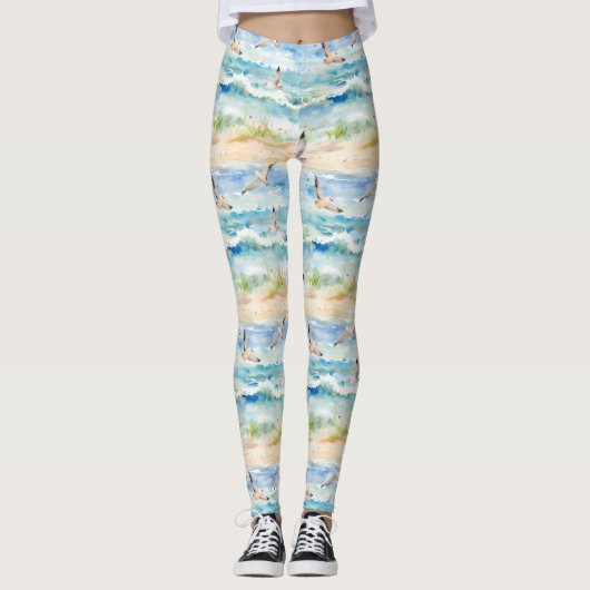 Küstenregenpfeifer-Ufer-Muster (2) Leggings (Vorderseite)