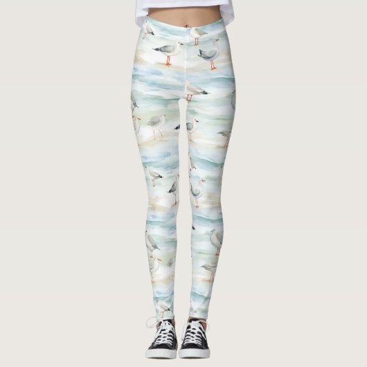 Küstenregenpfeifer-Ufer-Muster (6) Leggings (Vorderseite)