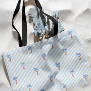 Küstenriviera Palmen Streifen Azulejo Tasche