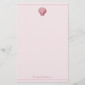 Küstenrosa Seashell Personalisiert Briefpapier (Vorderseite)