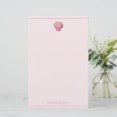 Küstenrosa Seashell Personalisiert Briefpapier (Stehend Vorderseite)