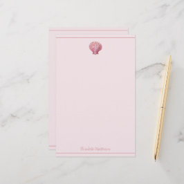 Küstenrosa Seashell Personalisiert Briefpapier