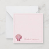 Küstenrosa Seashell Personalisiert Mitteilungskarte (Vorderseite)