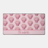 Küstenrosa Seashell Personalisiert Schreibtischunterlage (Vorderseite)
