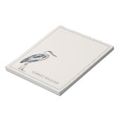 Küstens Blaureiher Vogel Personalisiert Notizblock (Rotiert)